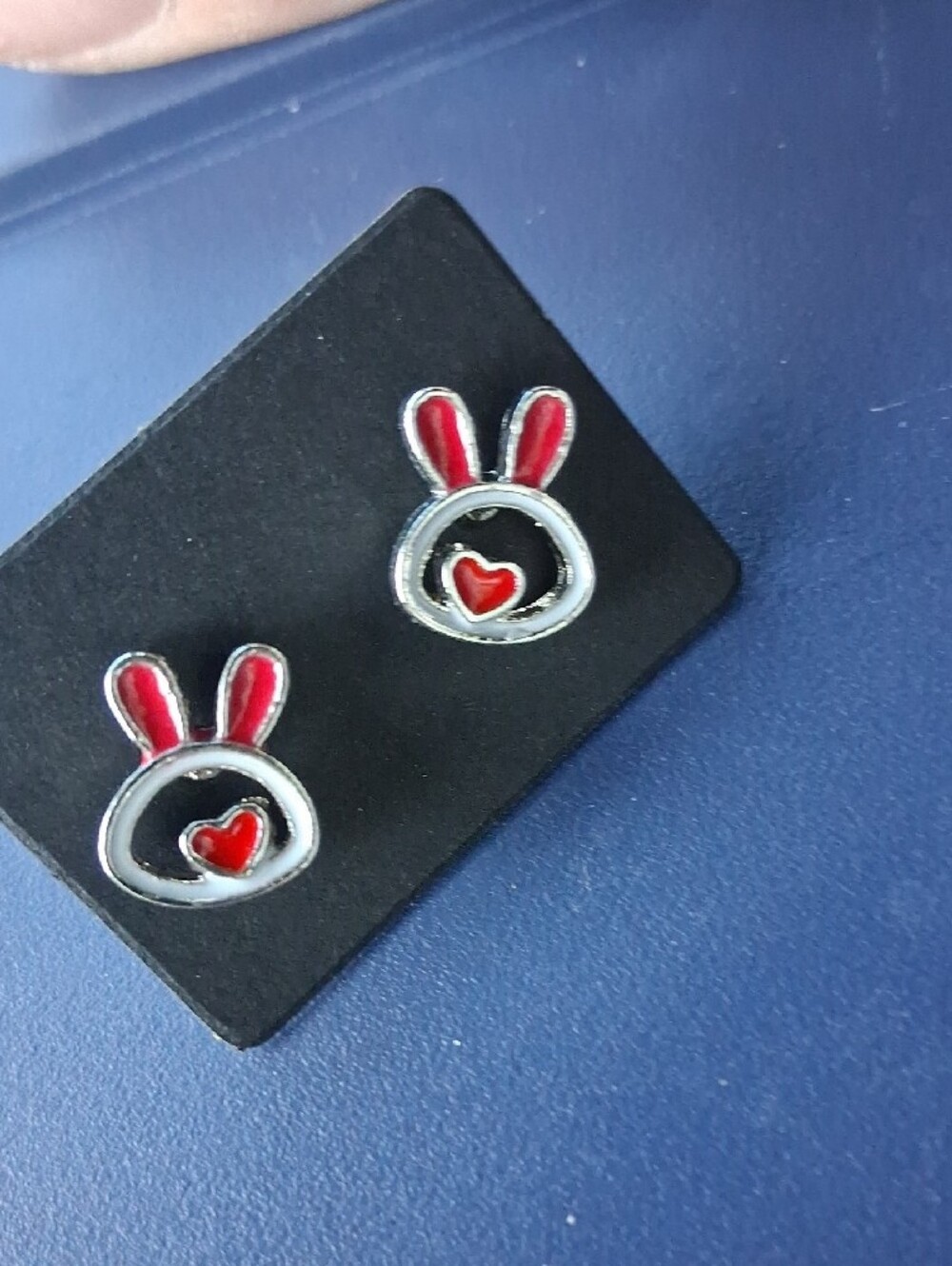 $8 Each Or Bundle 5/$20 Silver Bunny Heart Stud Earrings